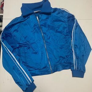 Blue Satin Bomber Jacket
